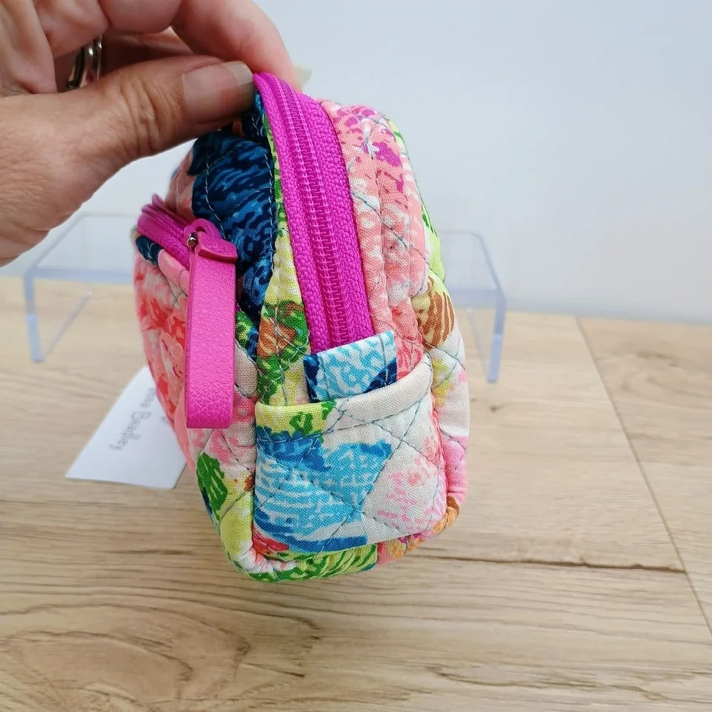 Vera Bradley Iconic Medium Cosmetic Bag Superbloom Floral Quilted Makeup Case